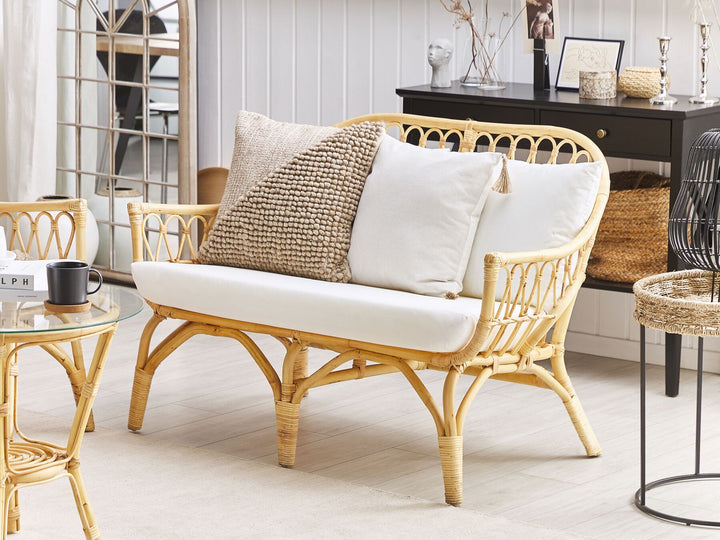 Sibari Garden Lounge Set with Table 4 Seater Rattan Natural