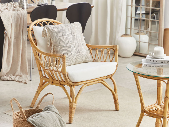 Sibari Garden Lounge Set with Table 4 Seater Rattan Natural