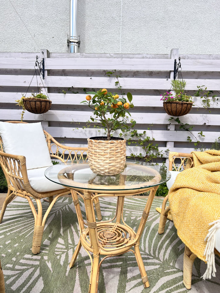 Sibari Garden Lounge Set with Table 4 Seater Rattan Natural
