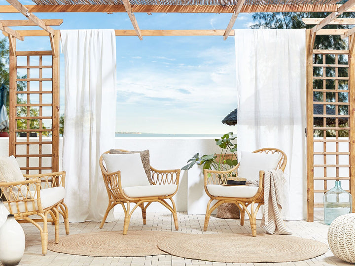 Sibari Garden Lounge Set with Table 4 Seater Rattan Natural