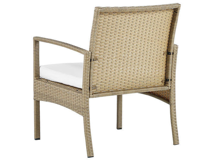 Marsala Pe Garden Lounge Set with Table 4 Seater Rattan Light Brown