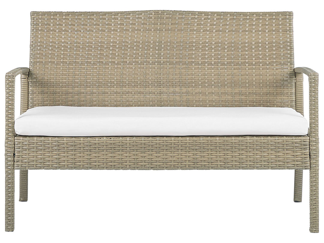 Marsala Pe Garden Lounge Set with Table 4 Seater Rattan Light Brown