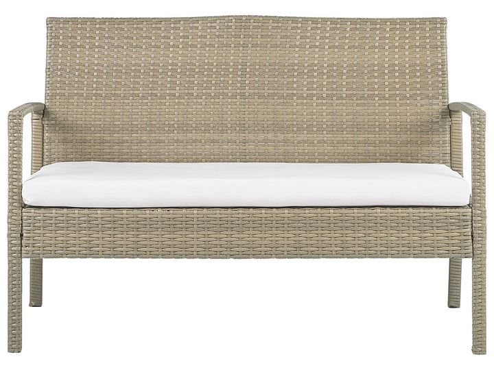 Marsala Pe Garden Lounge Set with Table 4 Seater Rattan Light Brown