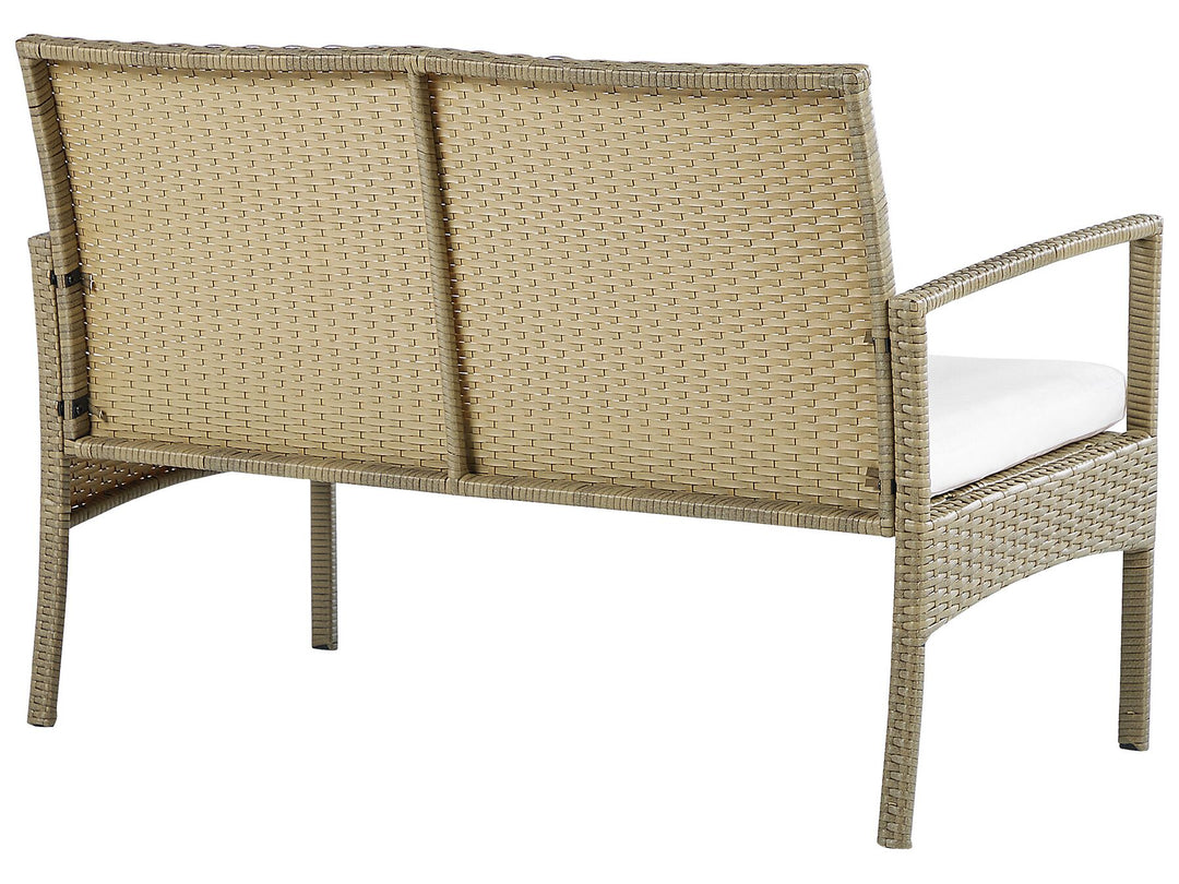 Marsala Pe Garden Lounge Set with Table 4 Seater Rattan Light Brown