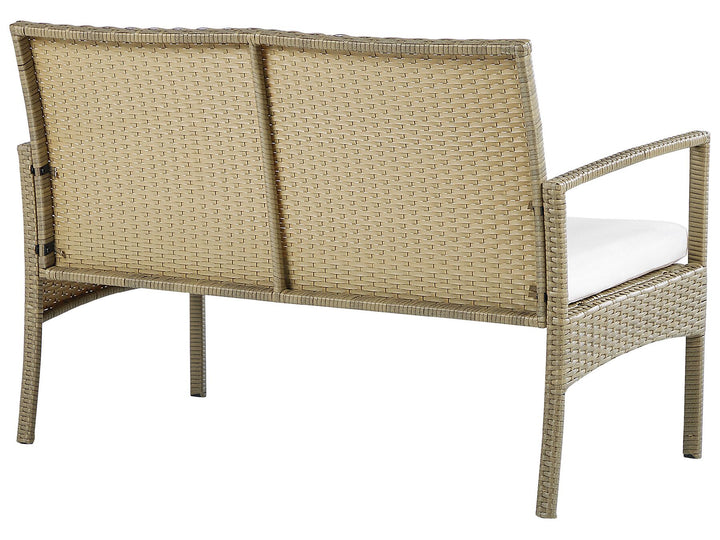 Marsala Pe Garden Lounge Set with Table 4 Seater Rattan Light Brown