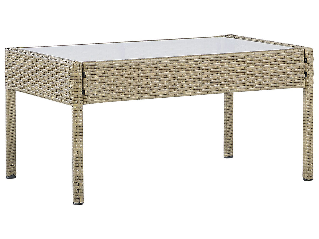 Marsala Pe Garden Lounge Set with Table 4 Seater Rattan Light Brown