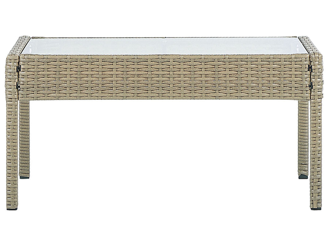 Marsala Pe Garden Lounge Set with Table 4 Seater Rattan Light Brown