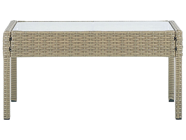 Marsala Pe Garden Lounge Set with Table 4 Seater Rattan Light Brown
