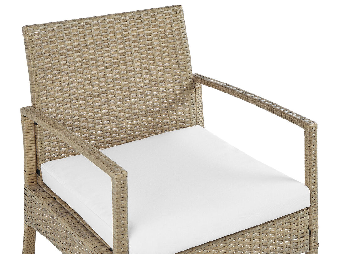 Marsala Pe Garden Lounge Set with Table 4 Seater Rattan Light Brown
