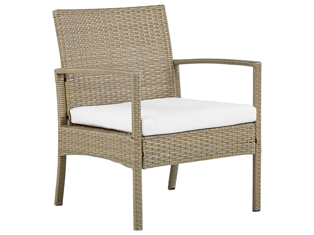 Marsala Pe Garden Lounge Set with Table 4 Seater Rattan Light Brown