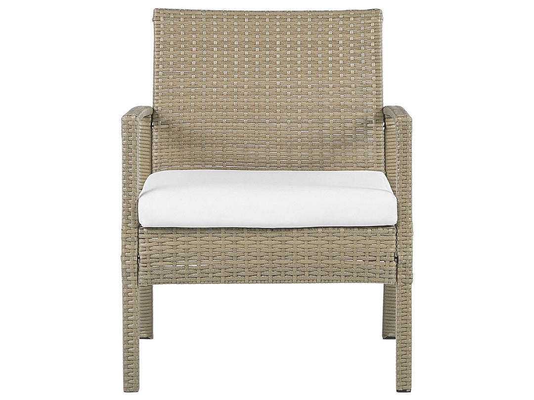 Marsala Pe Garden Lounge Set with Table 4 Seater Rattan Light Brown