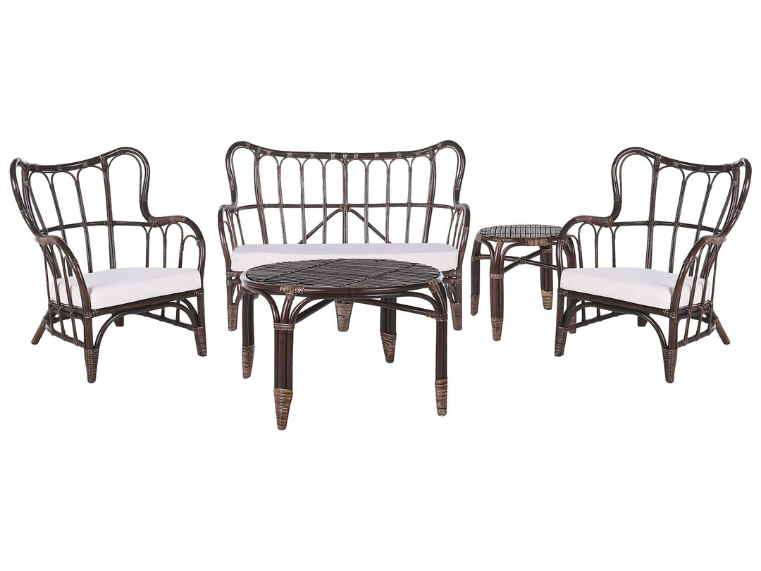 Brindisi Garden Lounge Set with Table 4 Seater Rattan Dark Brown