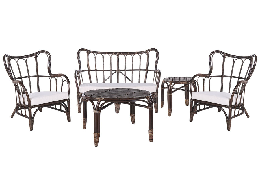 Brindisi Garden Lounge Set with Table 4 Seater Rattan Dark Brown