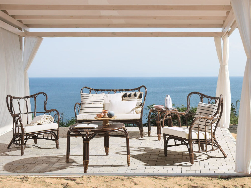 Brindisi Garden Lounge Set with Table 4 Seater Rattan Dark Brown