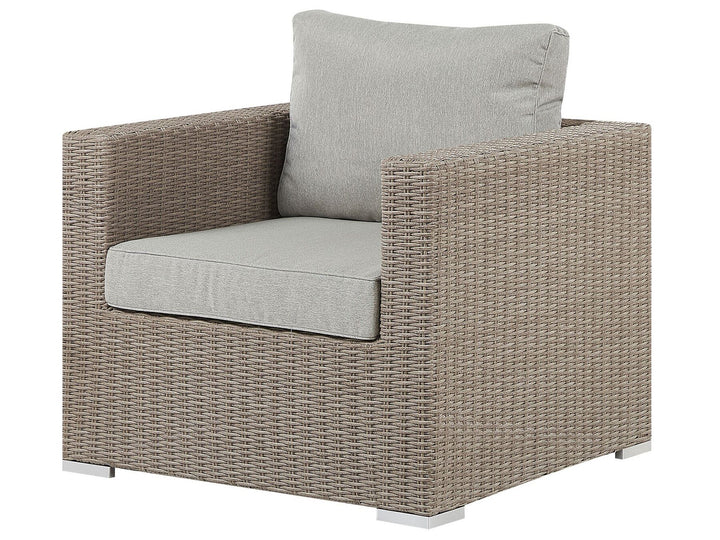 Contare Garden Lounge Set with Table 6 Seater Right Hand PE Rattan Taupe