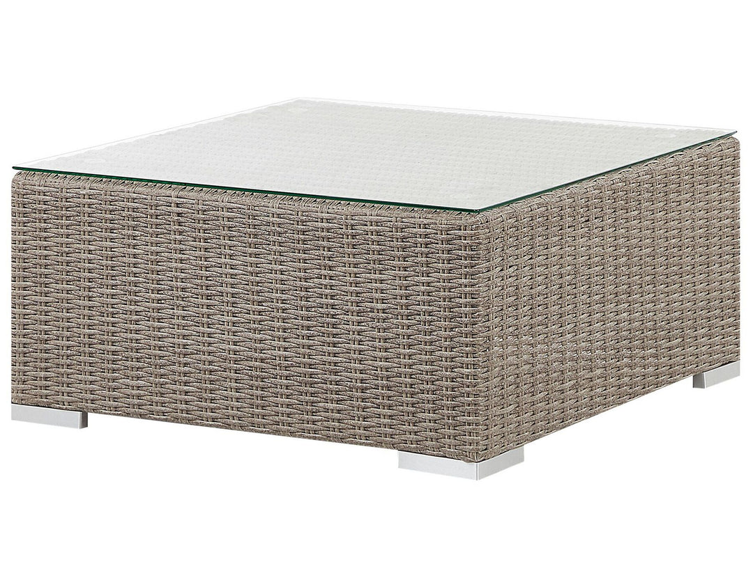 Contare Garden Lounge Set with Table 6 Seater Right Hand PE Rattan Taupe