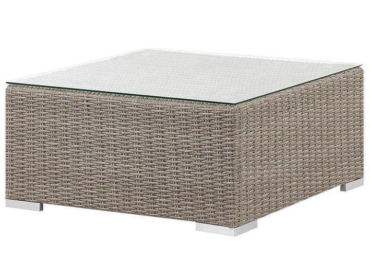 Contare Garden Lounge Set with Table 6 Seater Right Hand PE Rattan Taupe