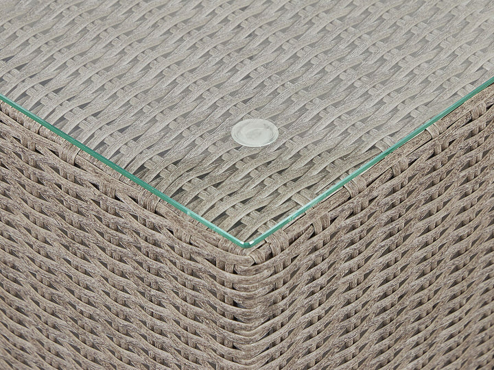 Contare Garden Lounge Set with Table 6 Seater Right Hand PE Rattan Taupe