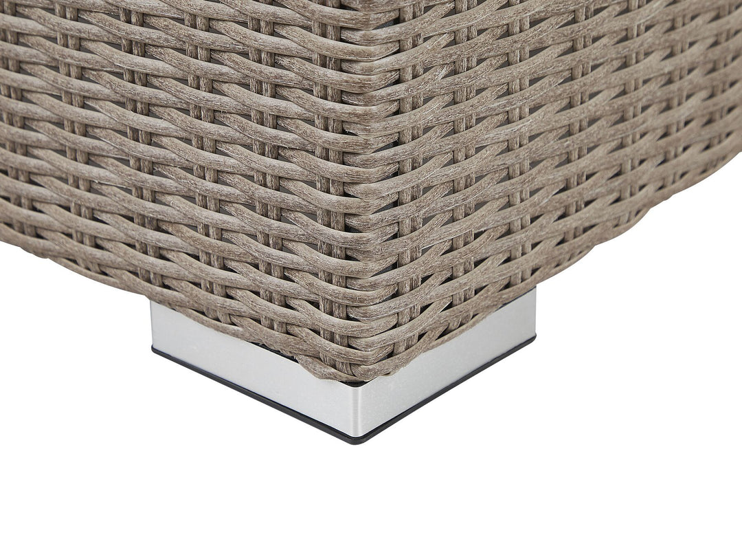 Contare Garden Lounge Set with Table 6 Seater Right Hand PE Rattan Taupe