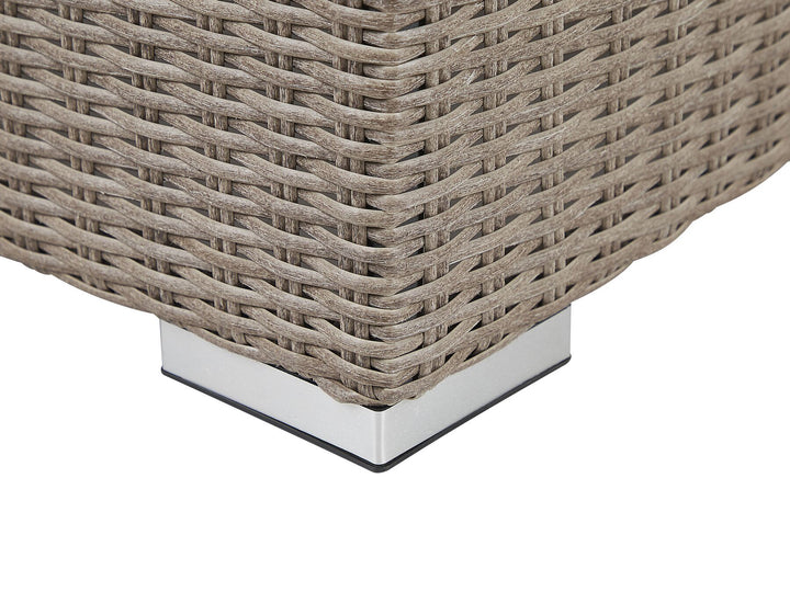 Contare Garden Lounge Set with Table 6 Seater Right Hand PE Rattan Taupe