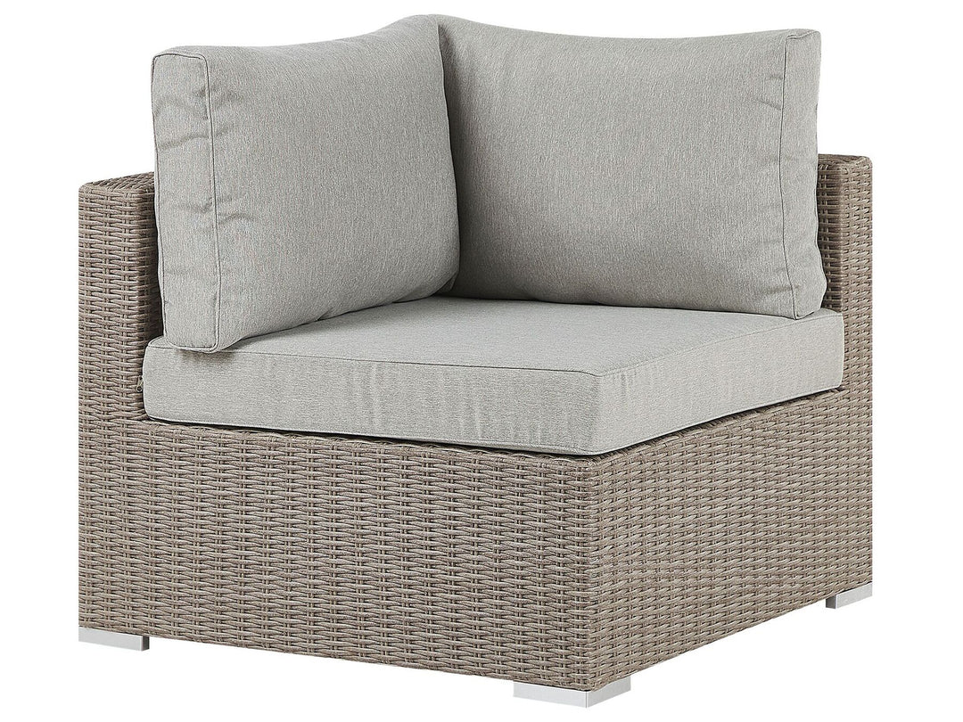 Contare Garden Lounge Set with Table 6 Seater Right Hand PE Rattan Taupe