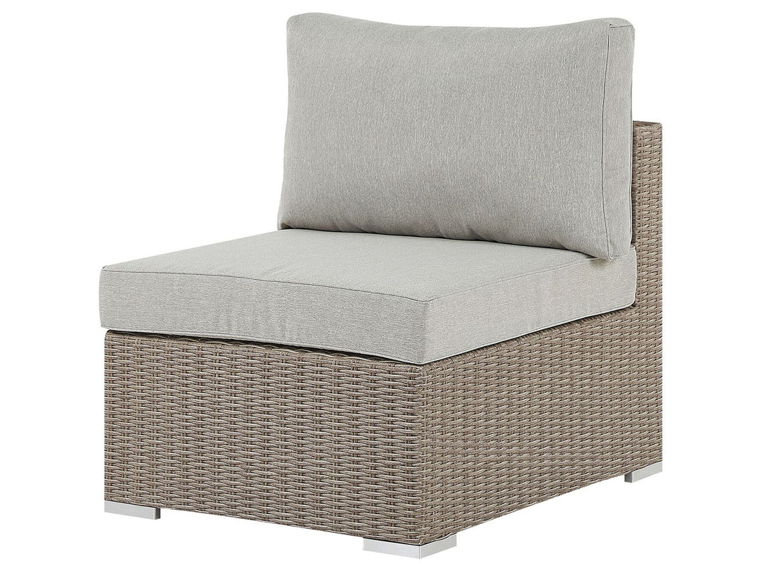 Contare Garden Lounge Set with Table 6 Seater Right Hand PE Rattan Taupe