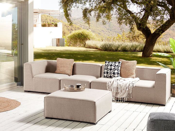 Arezzo Garden Sofa with Ottoman 4 Seater Modular Beige