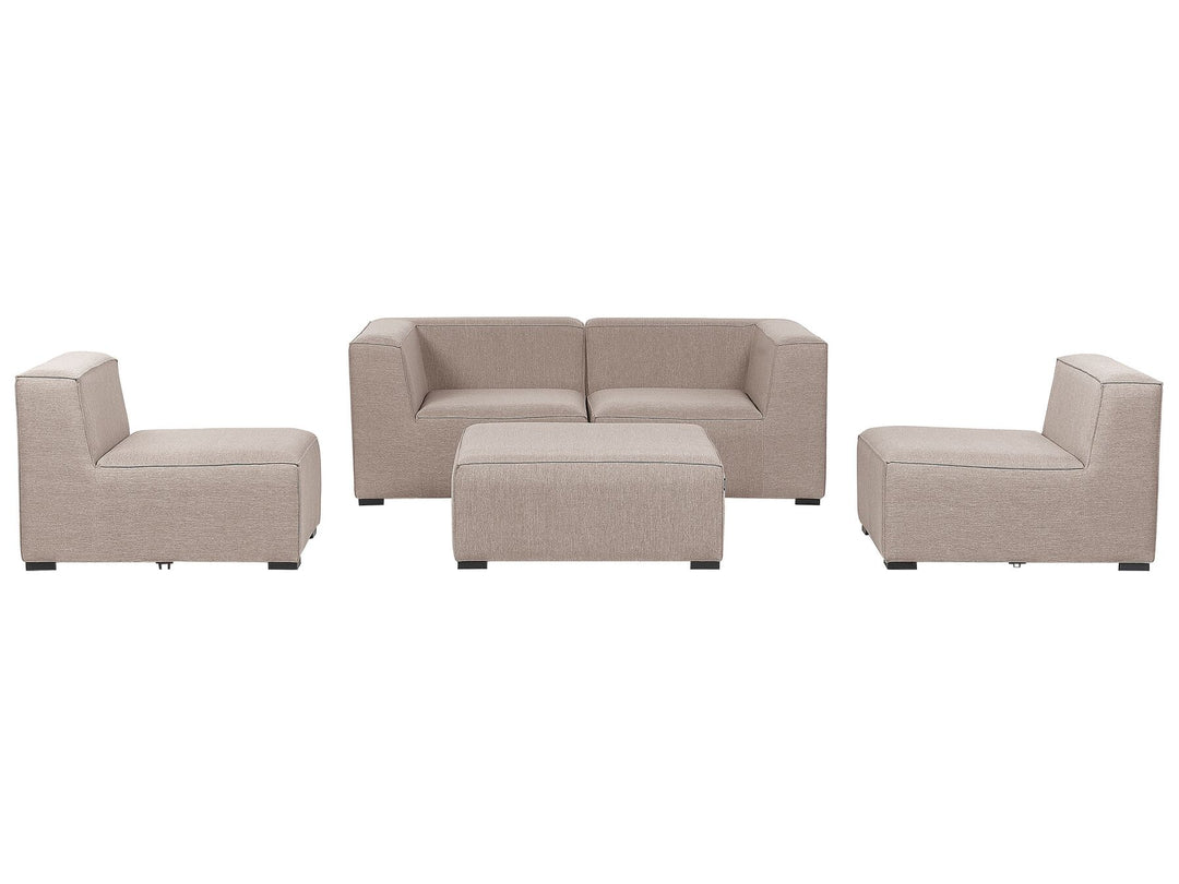 Arezzo Garden Sofa with Ottoman 4 Seater Modular Beige