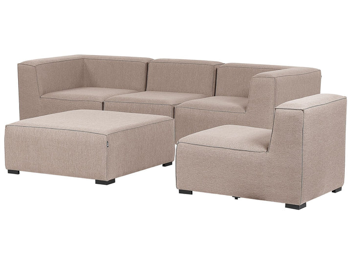Arezzo Garden Sofa with Ottoman 4 Seater Modular Beige