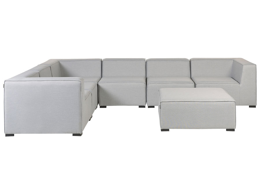 Arezzo Garden Corner Sofa with Ottoman 7 Seater Right Hand Modular Light Grey