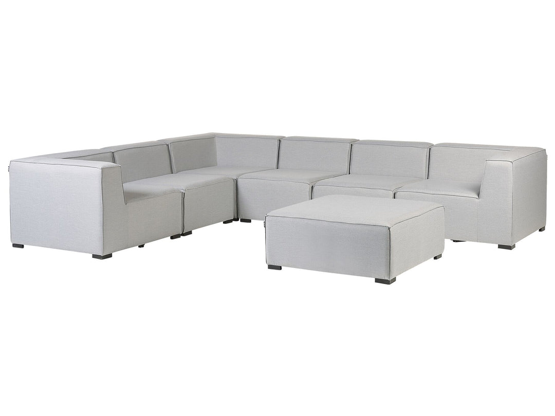 Arezzo Garden Corner Sofa with Ottoman 7 Seater Right Hand Modular Light Grey