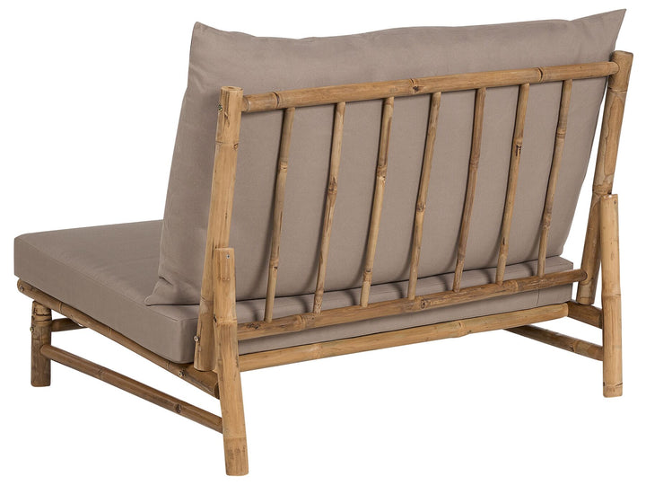 Todi Garden Lounge Set with Table 2 Seater Bamboo Wood Taupe