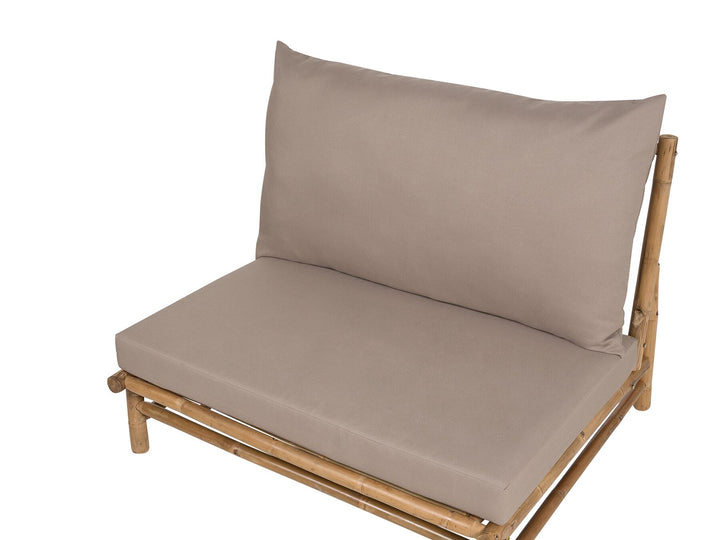 Todi Garden Lounge Set with Table 2 Seater Bamboo Wood Taupe
