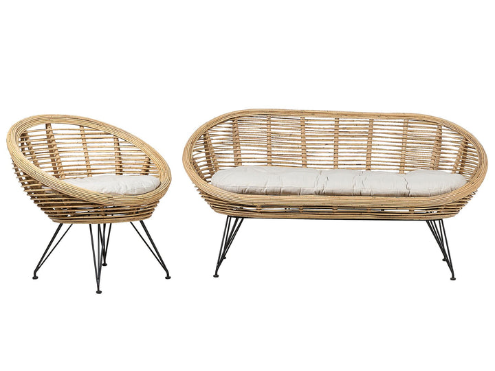 Maratea Garden Sofa Set 3 Seater Rattan Natural
