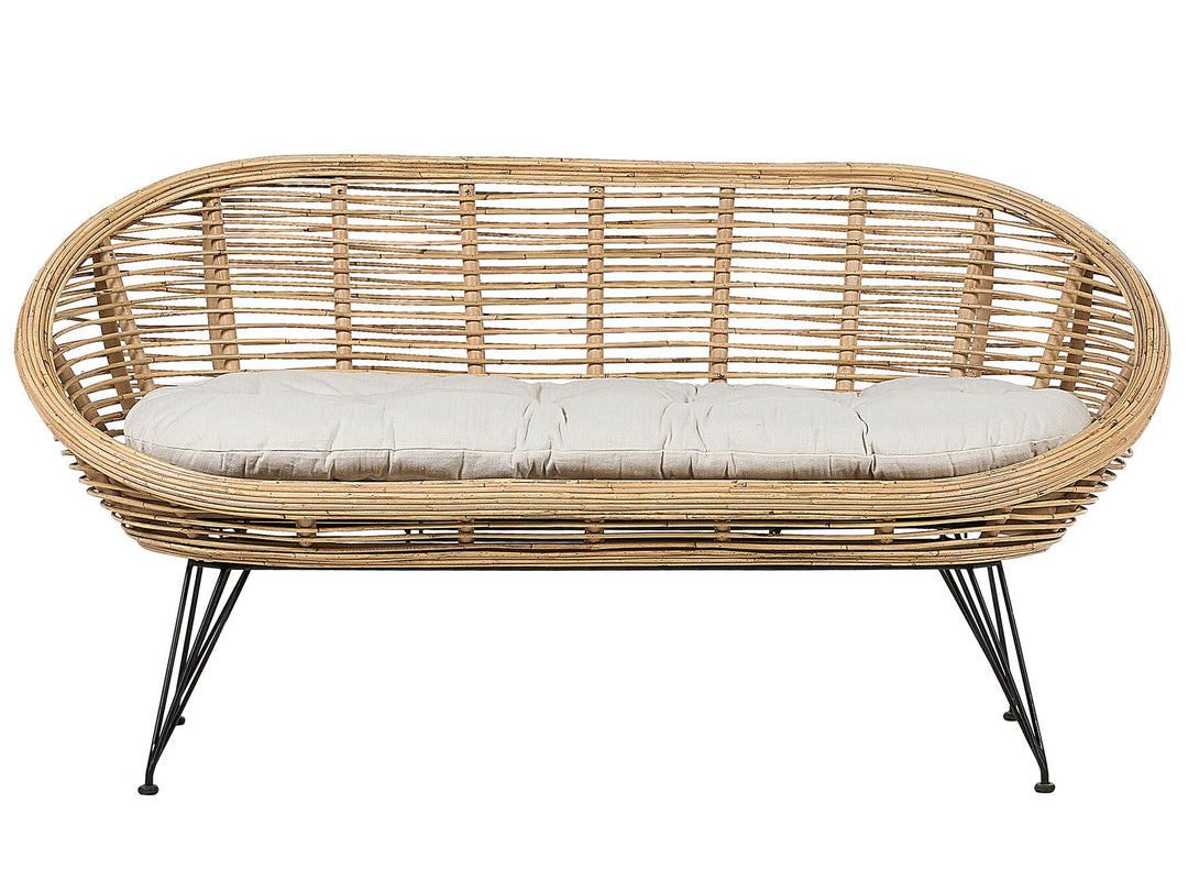Maratea/Cesenatico Garden Lounge Set with Table 3 Seater Rattan Natural