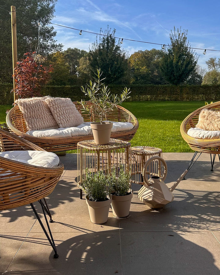 Maratea/Cesenatico Garden Lounge Set with Table 4 Seater Rattan Natural
