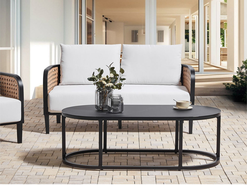 Montefalco Garden Lounge Set with Table 2 Seater Metal White