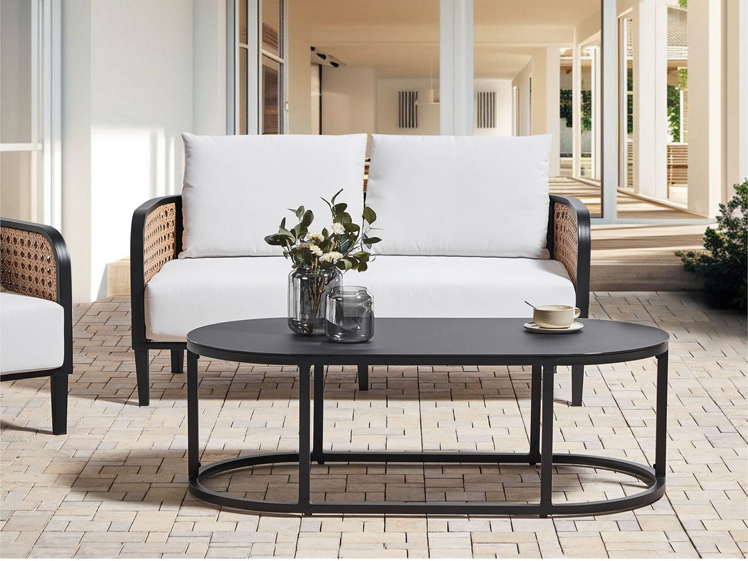 Montefalco Garden Lounge Set with Table 2 Seater Metal White