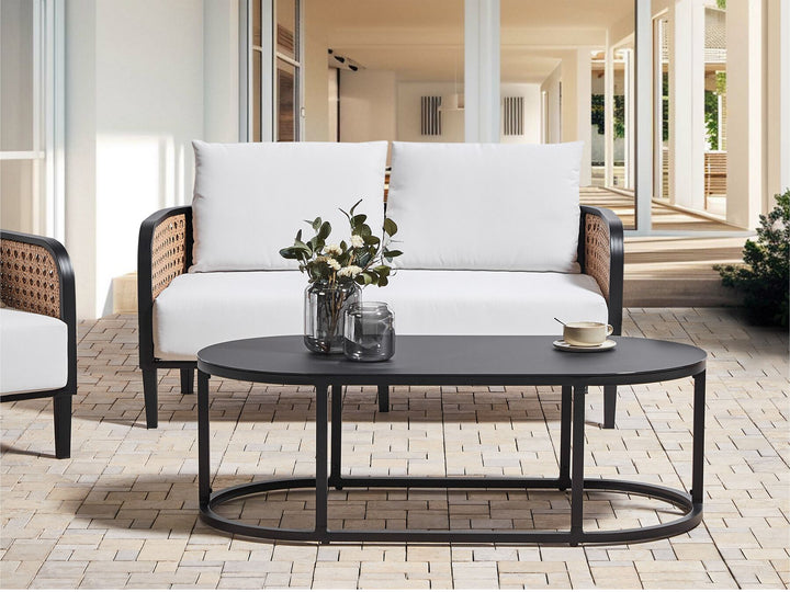 Montefalco Garden Lounge Set with Table 2 Seater Metal White