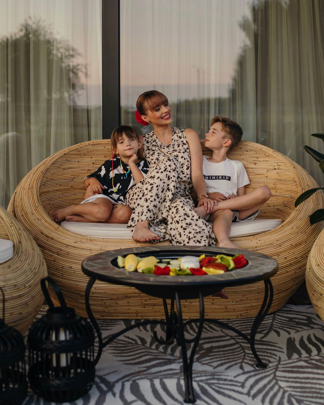 Maiori Garden Sofa Set 4 Seater Rattan Natural