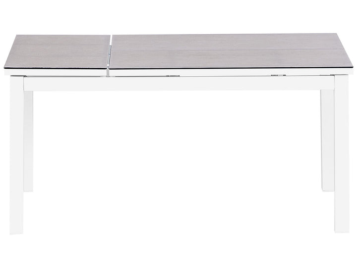 Messina Garden Corner Sofa with Table 5 Seater Left Hand Metal Sand Beige