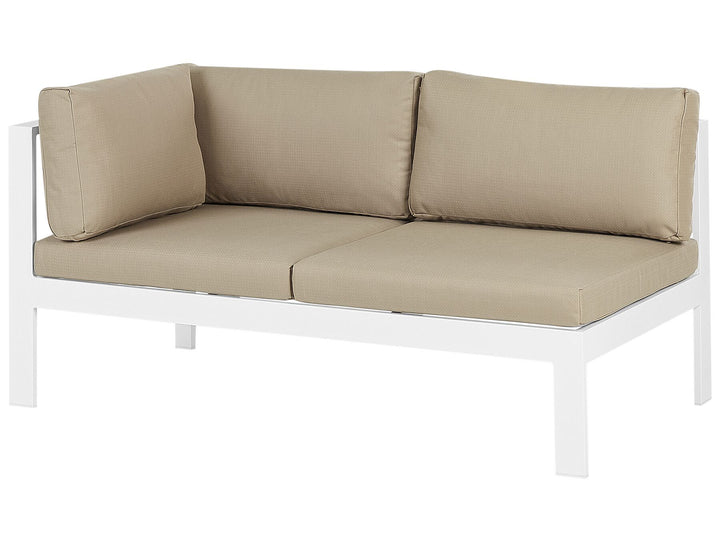 Messina Garden Corner Sofa with Table 5 Seater Left Hand Metal Sand Beige