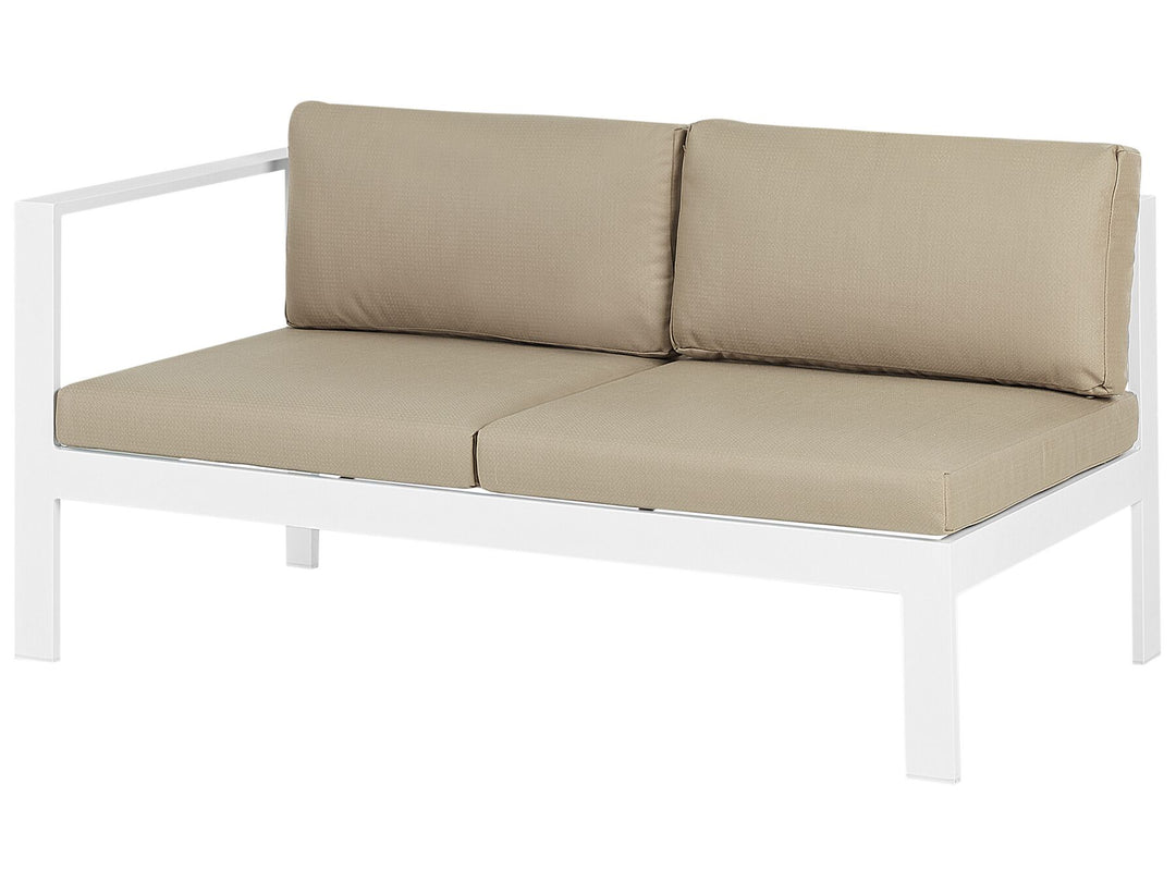 Messina Garden Corner Sofa with Table 5 Seater Left Hand Metal Sand Beige