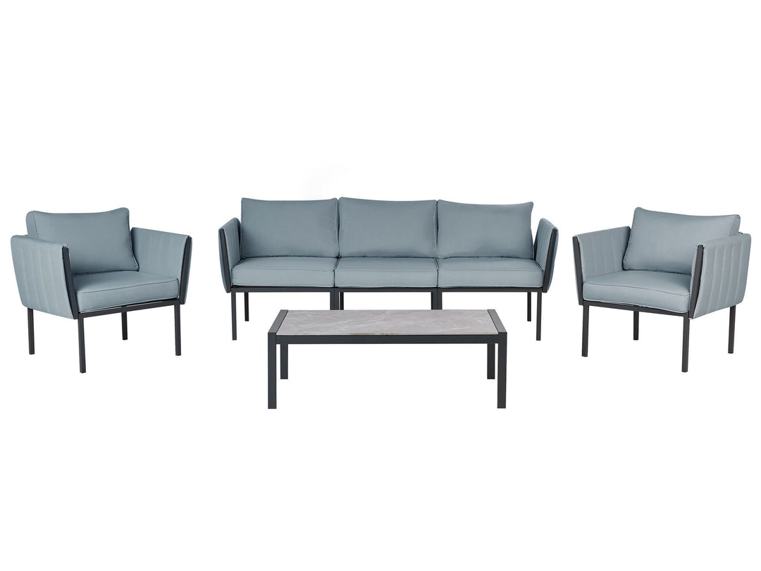 Skala Garden Lounge Set with Table 5 Seater Metal Dark Grey