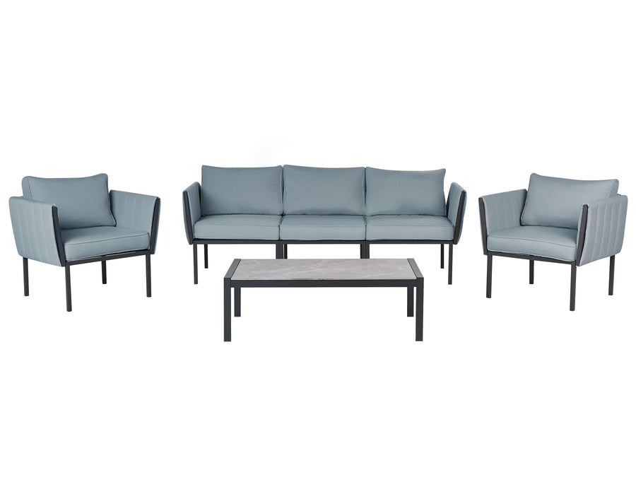Skala Garden Lounge Set with Table 5 Seater Metal Dark Grey