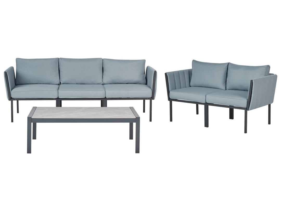 Skala Garden Lounge Set with Table 5 Seater Metal Dark Grey