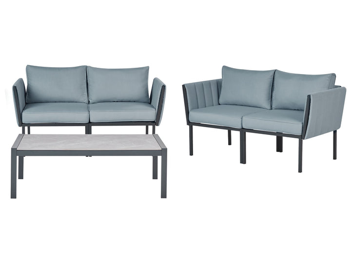 Skala Garden Lounge Set with Table 5 Seater Metal Dark Grey
