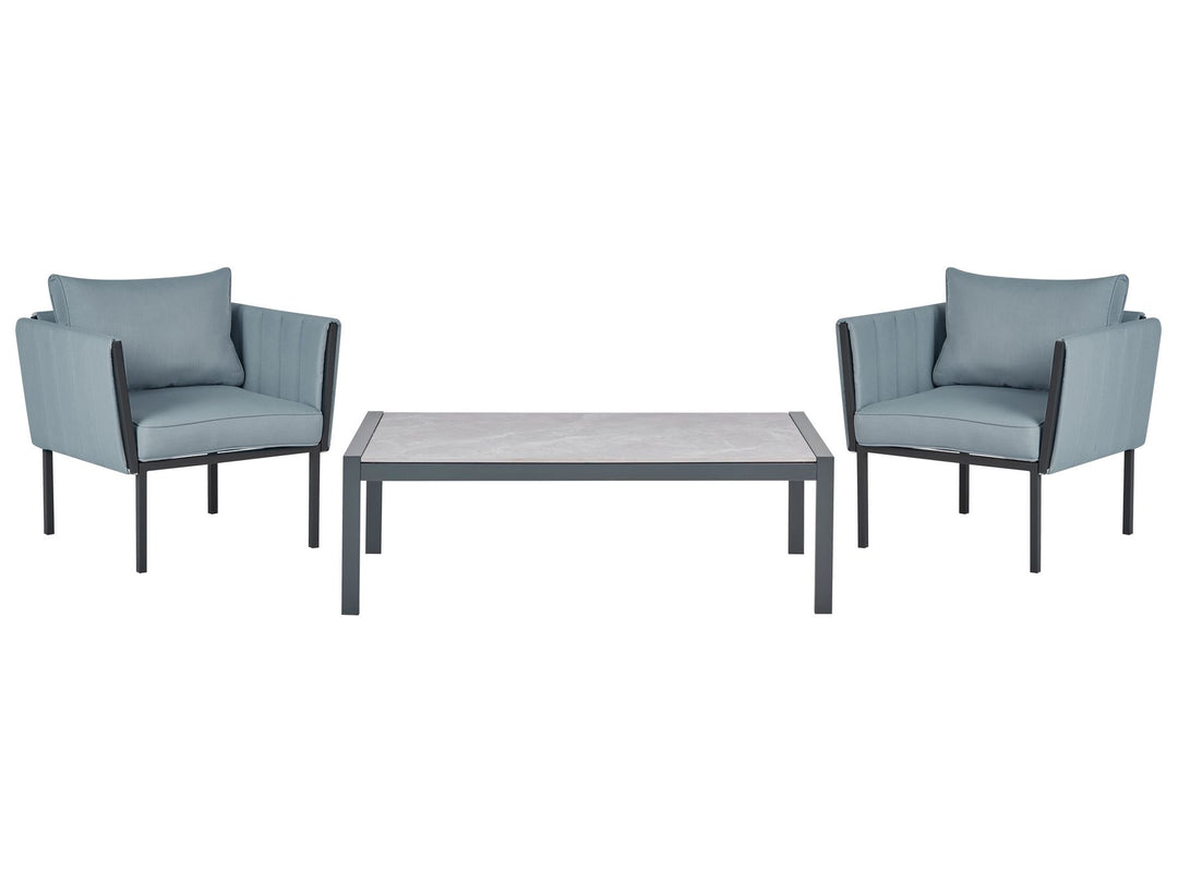 Skala Garden Lounge Set with Table 5 Seater Metal Dark Grey