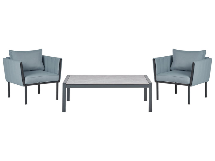 Skala Garden Lounge Set with Table 5 Seater Metal Dark Grey