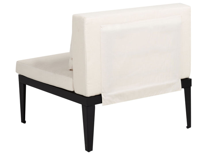 Bracciano Garden Lounge Set with Table and Ottoman 4 Seater Left Hand Certified Acacia Wood Light Beige